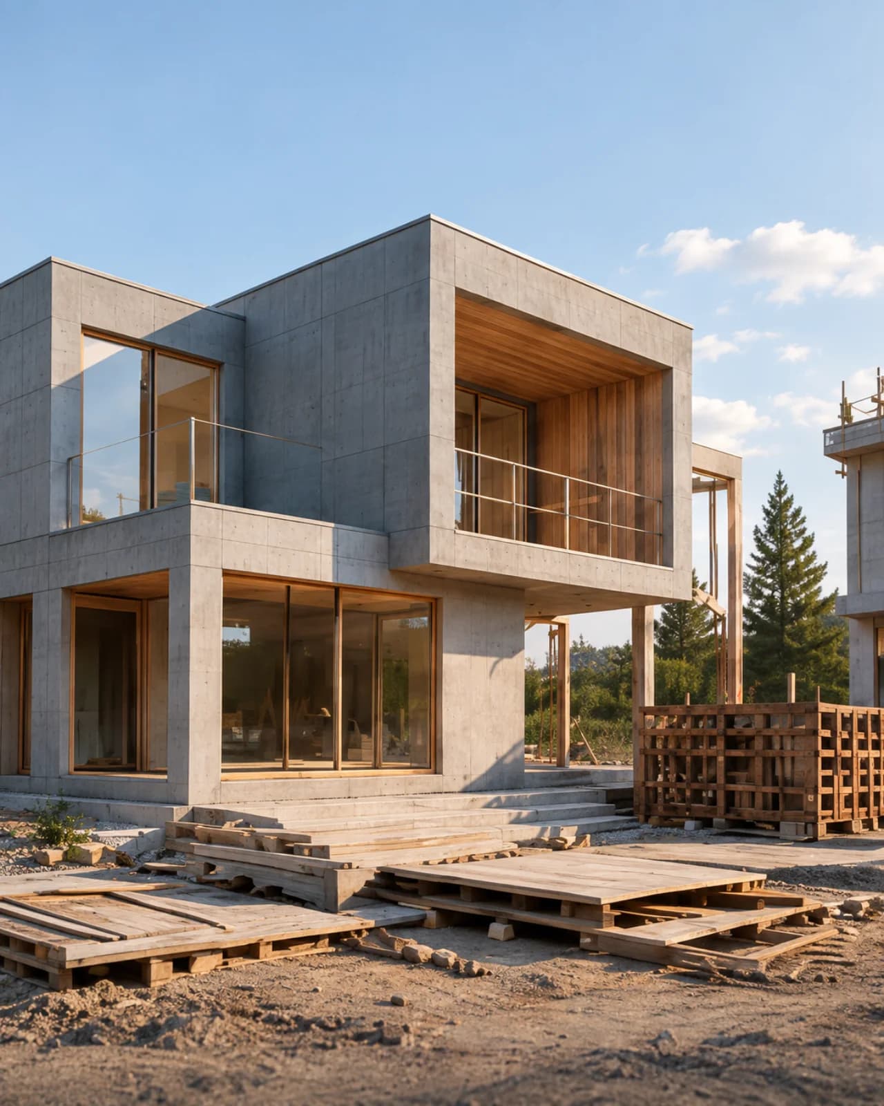 Modernes Bauprojekt im Rohbau